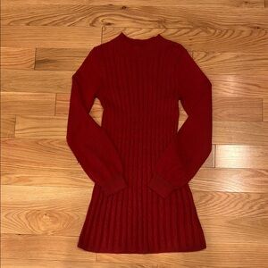 Elegant Red Knit Dress